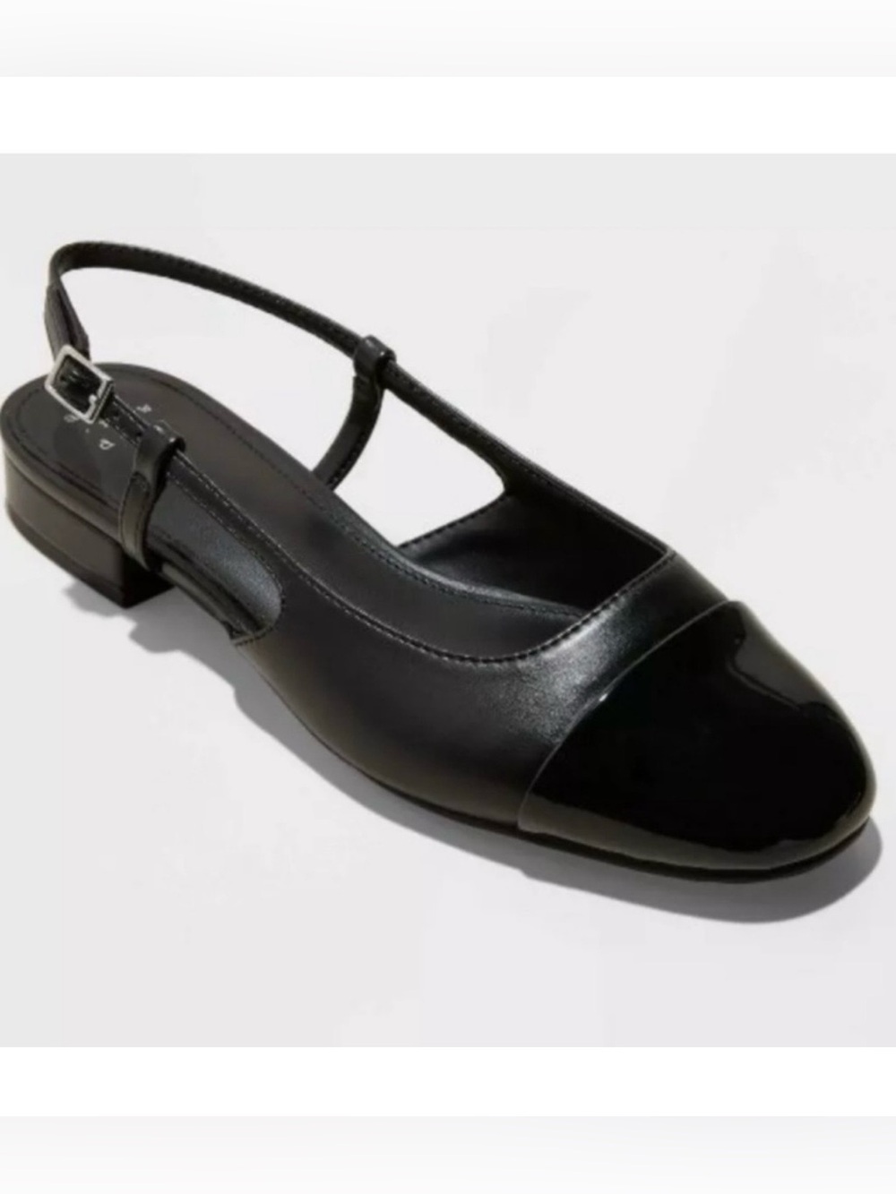 Target Black Patent Cap-Toe Slingback Flats